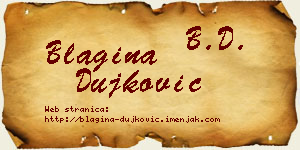 Blagina Dujković vizit kartica